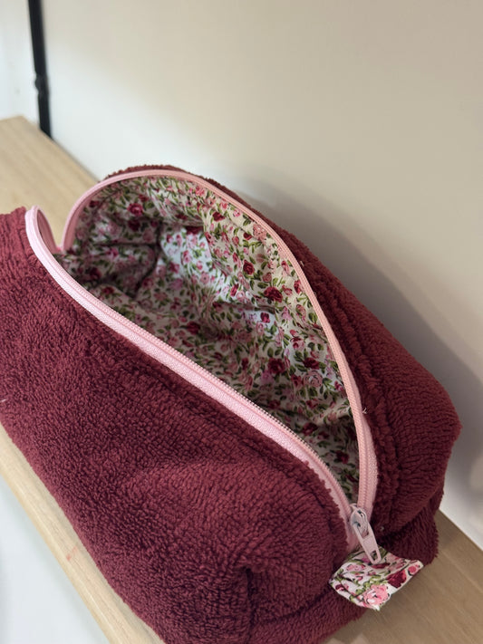 Beauty Case - Large - spugna bambù bordeaux