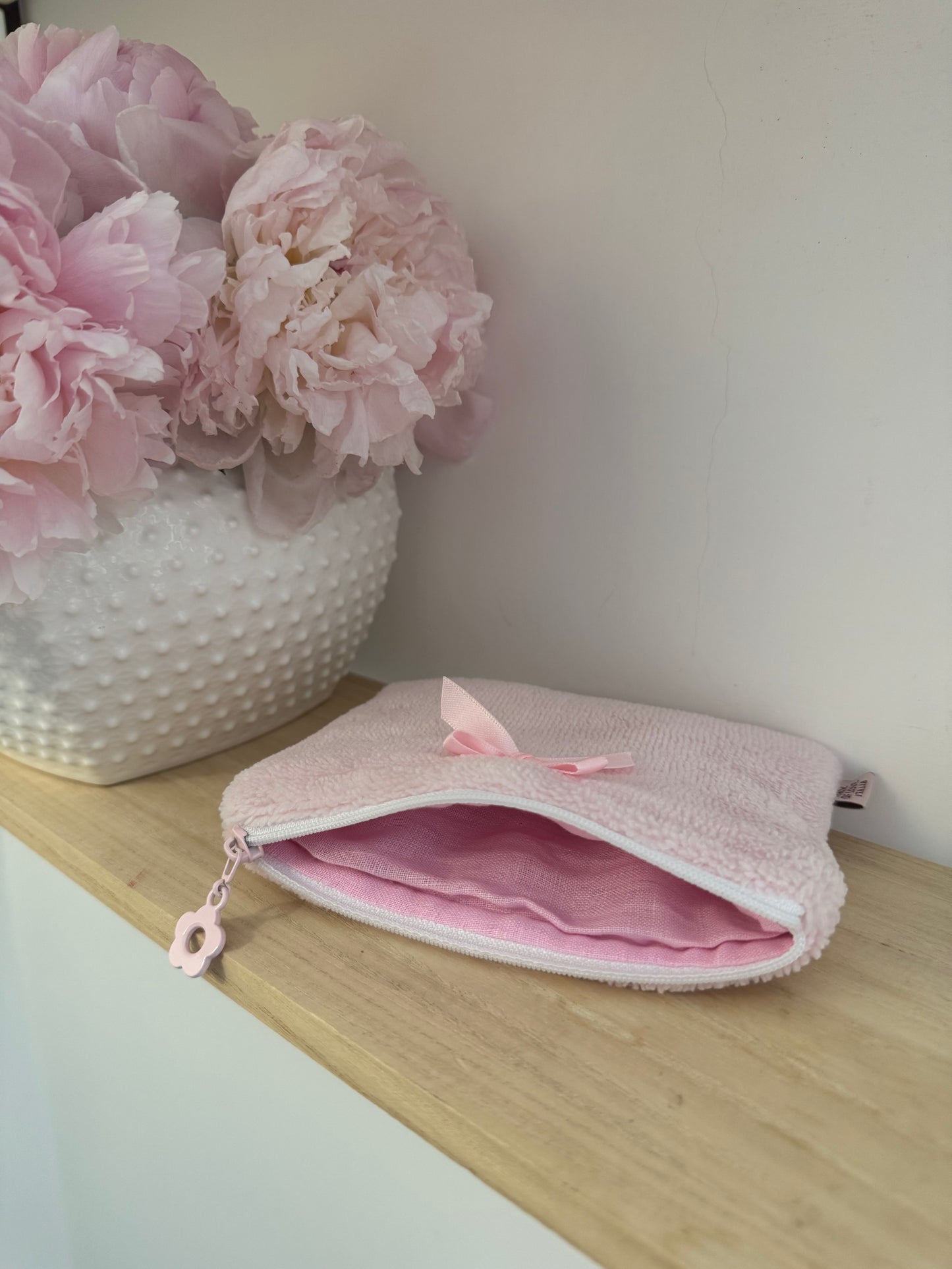Mini pochette - Bamboo rosa e Lino
