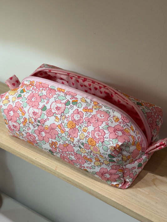 Beauty Case fiorellini Rosa - MEDIO