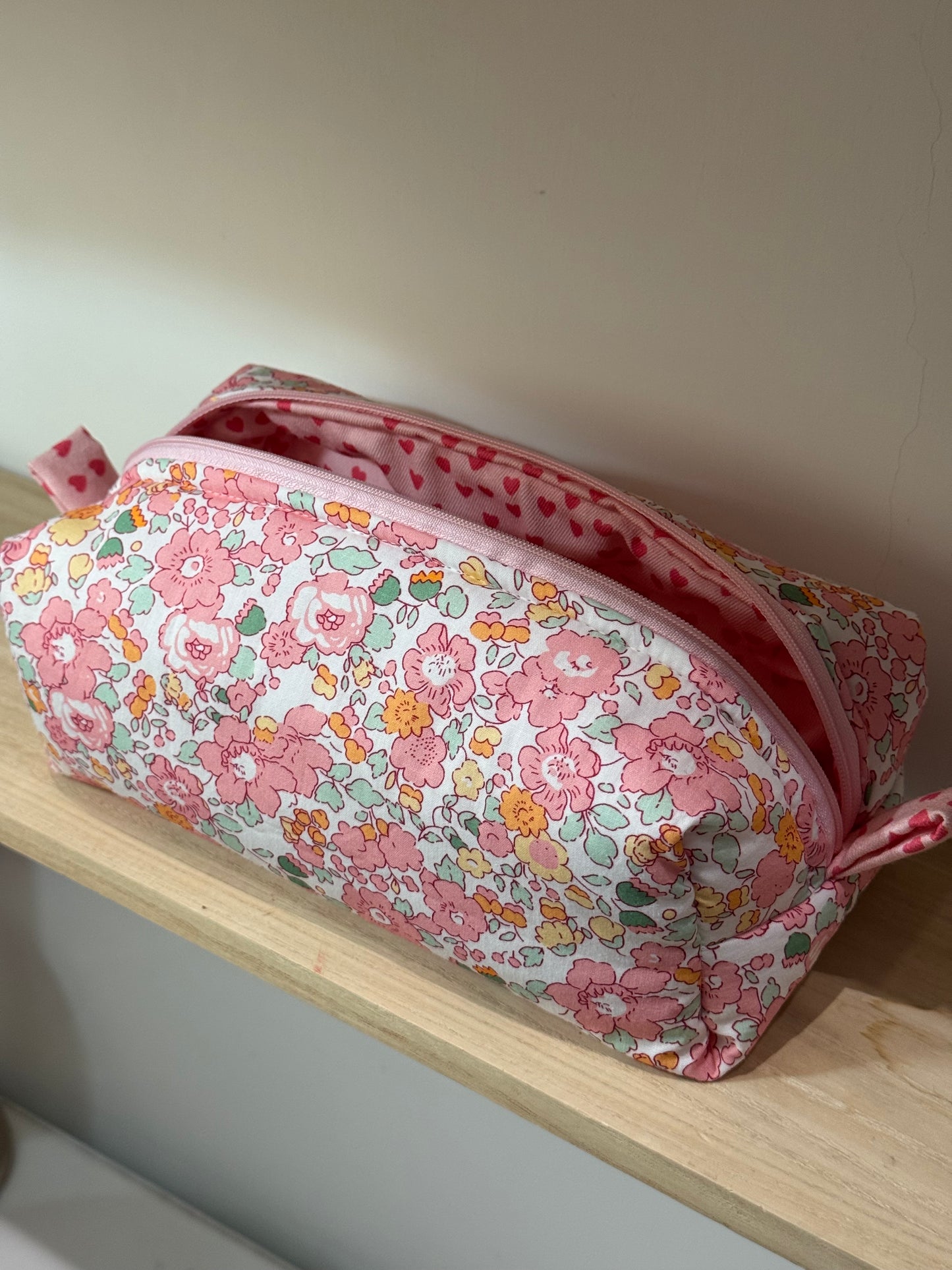 Beauty Case fiorellini Rosa - MEDIO