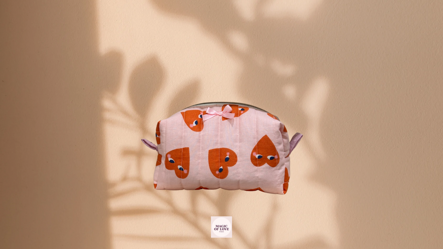 Beauty Case Medio - Cuori occhi grandi