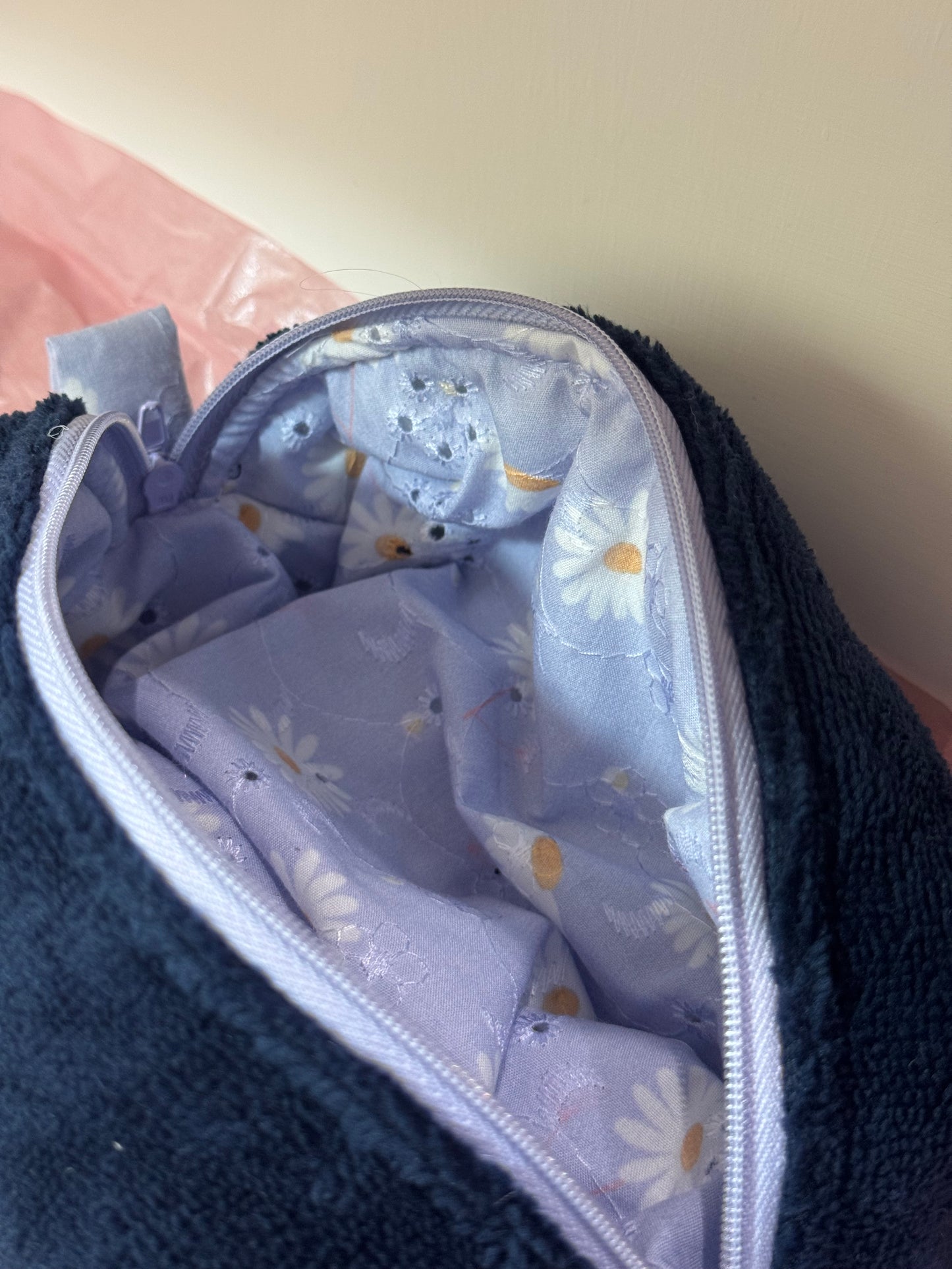 Beauty Case - Small - bambù blu e margherite