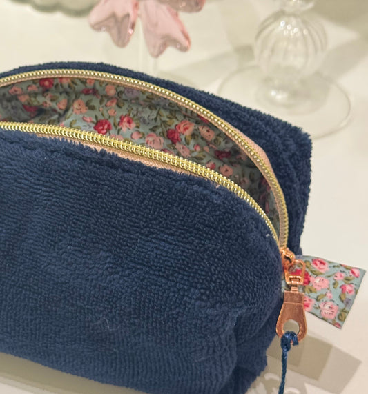 Beauty Case - Small - bambù blu e fiori