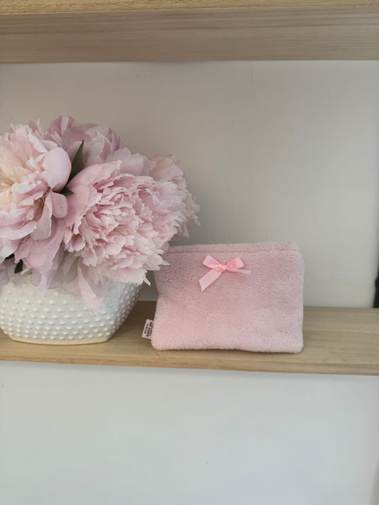Mini pochette - Bamboo rosa e Lino