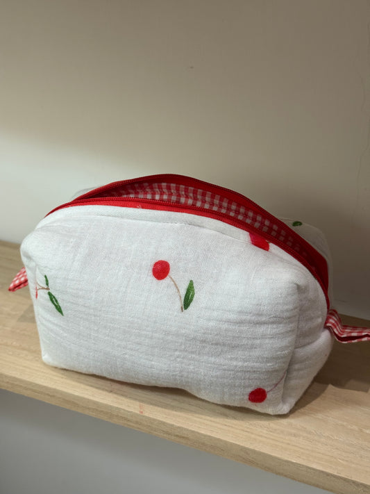 Beauty Case Roselline e spugna  Rosa - SMALL
