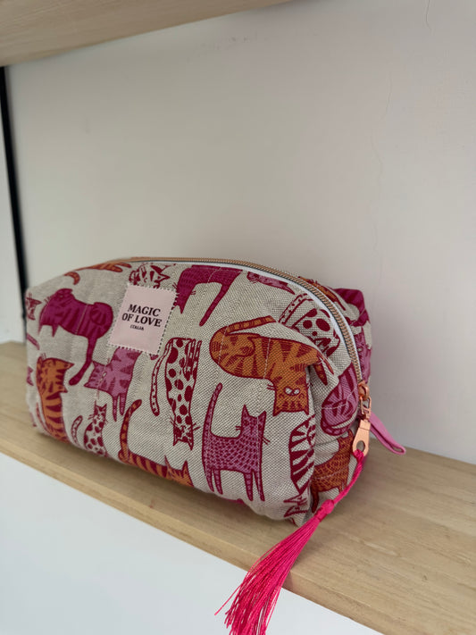 Beauty Case Big - Gatti pink