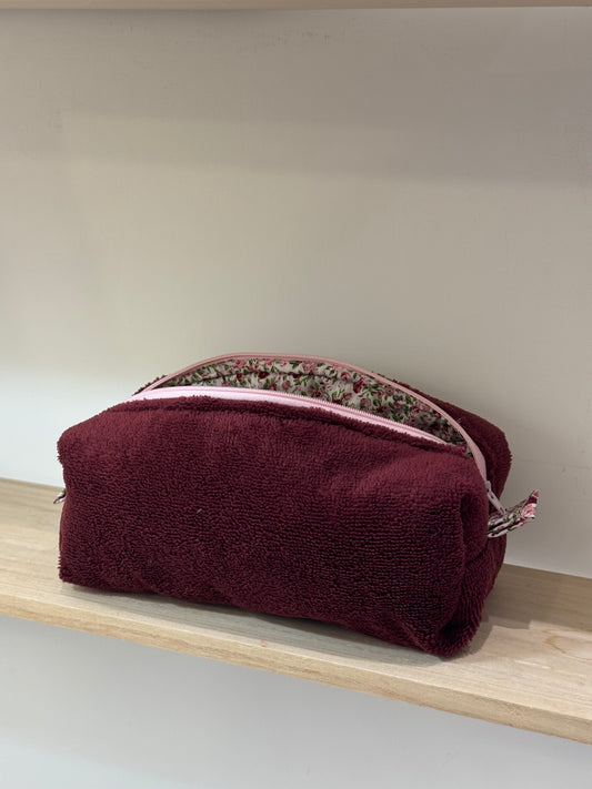 Beauty Case - Large - spugna bambù bordeaux