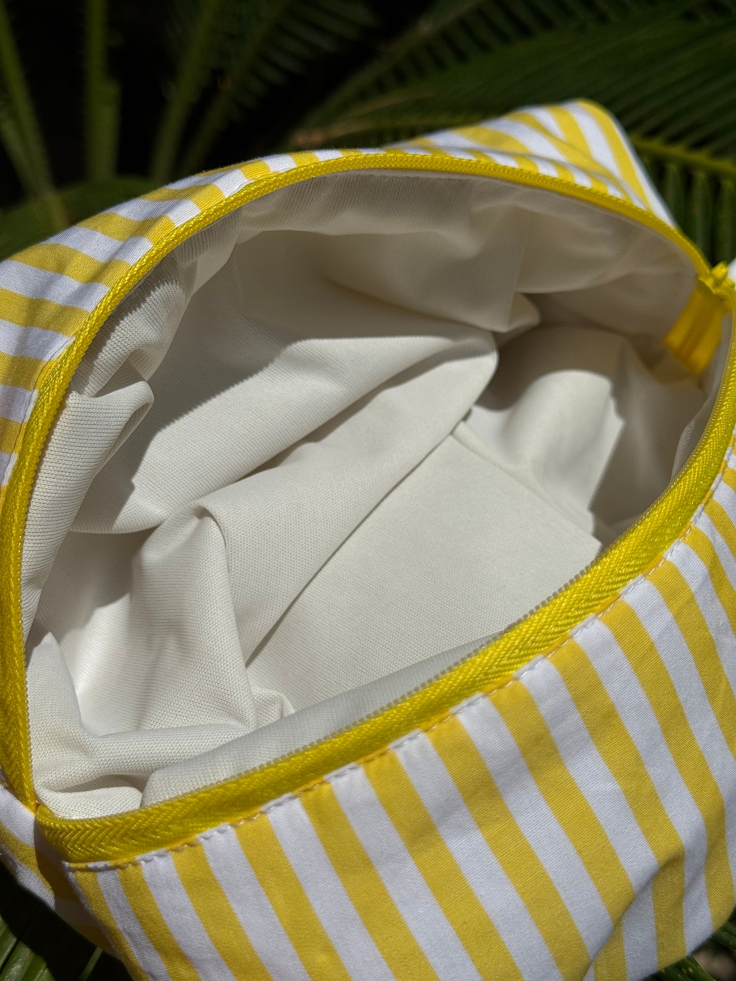 Beauty Case Righe Limone IMPERMEABILE - misura Media
