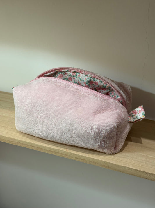 Beauty Case Roselline e spugna  Rosa - SMALL
