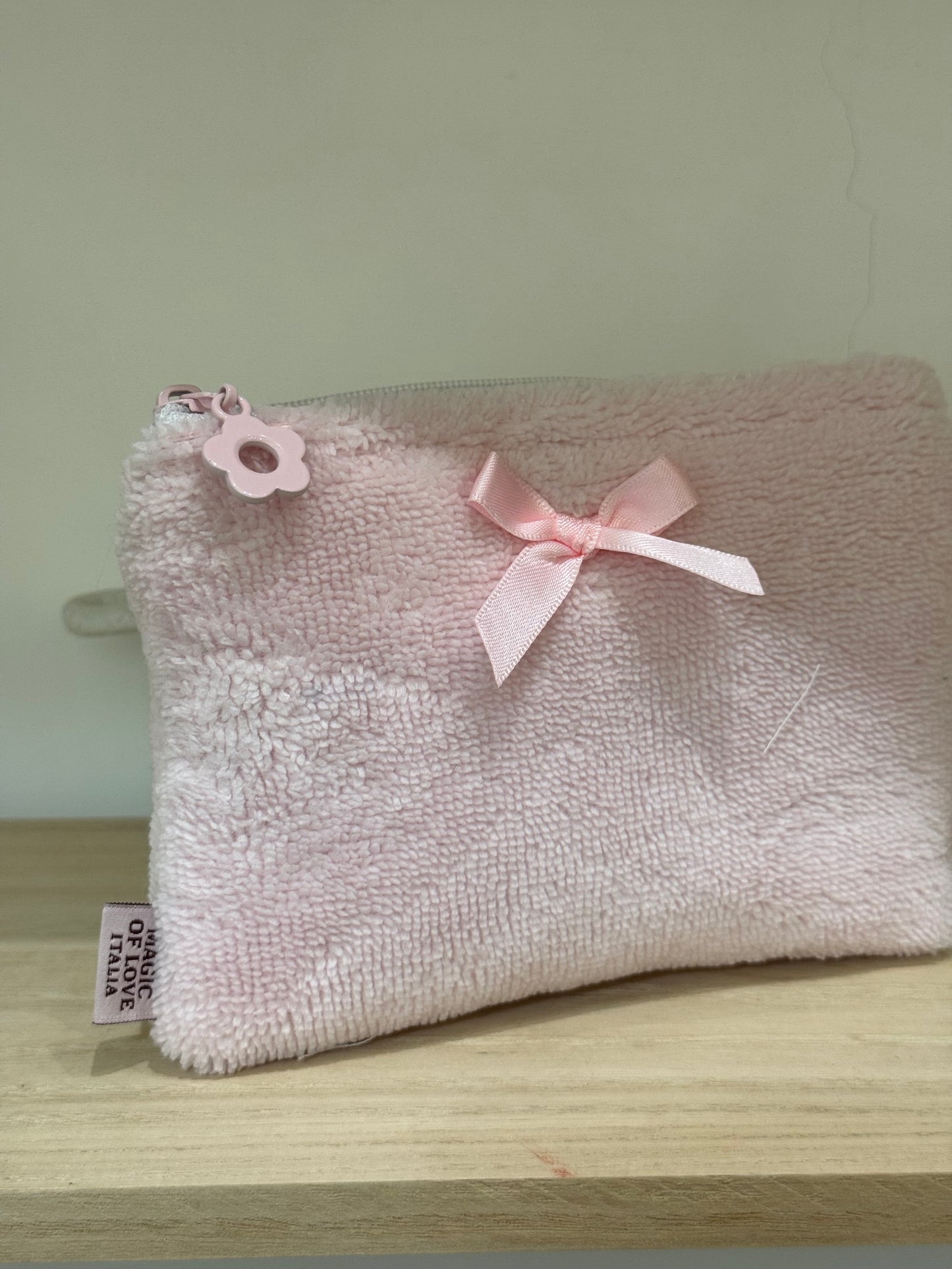 Mini pochette - Bamboo rosa e Lino