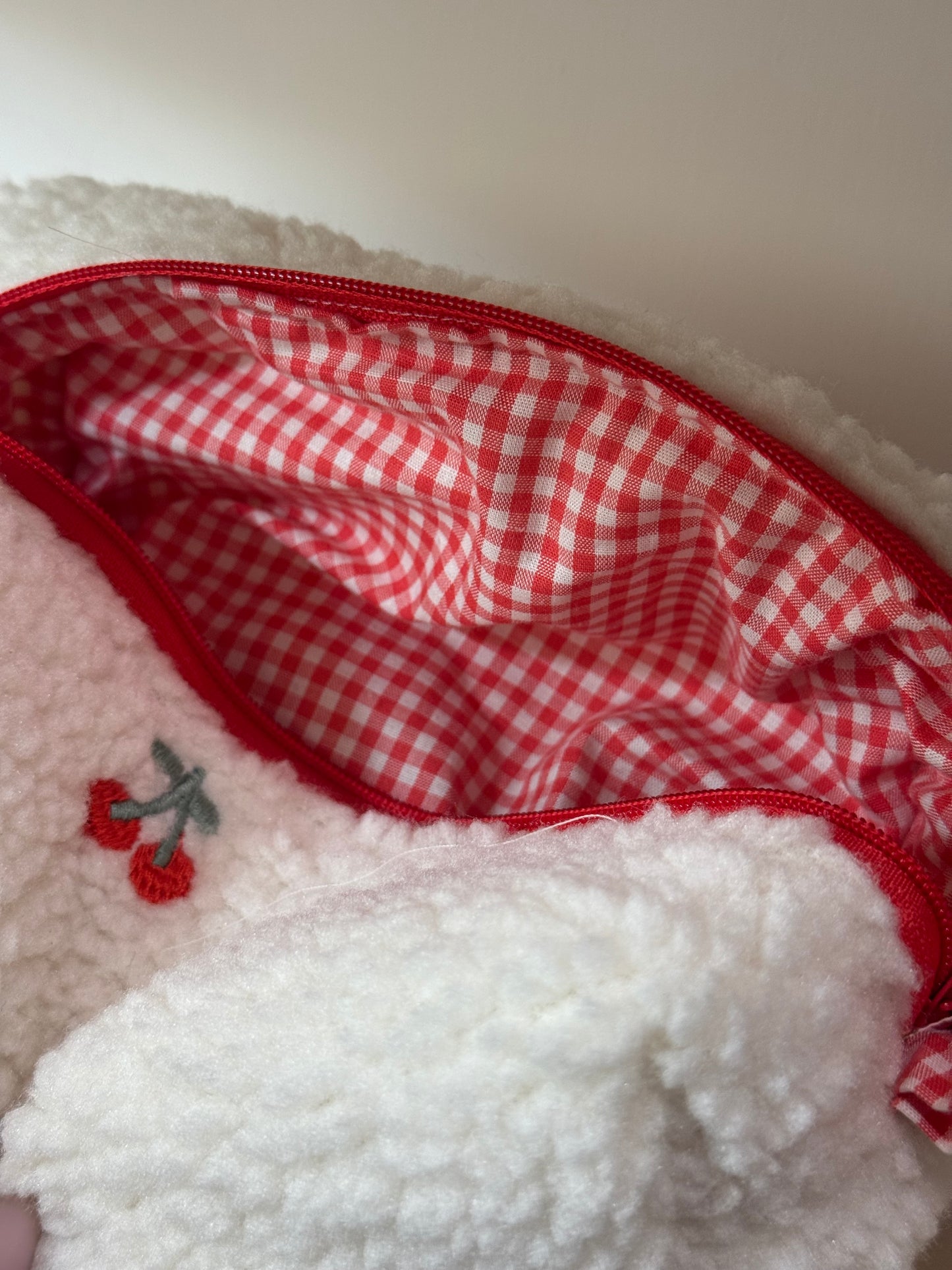 Beauty Case Teddy & Ciliegie  EDIZIONE LIMITATA + Vichy rosso - Small