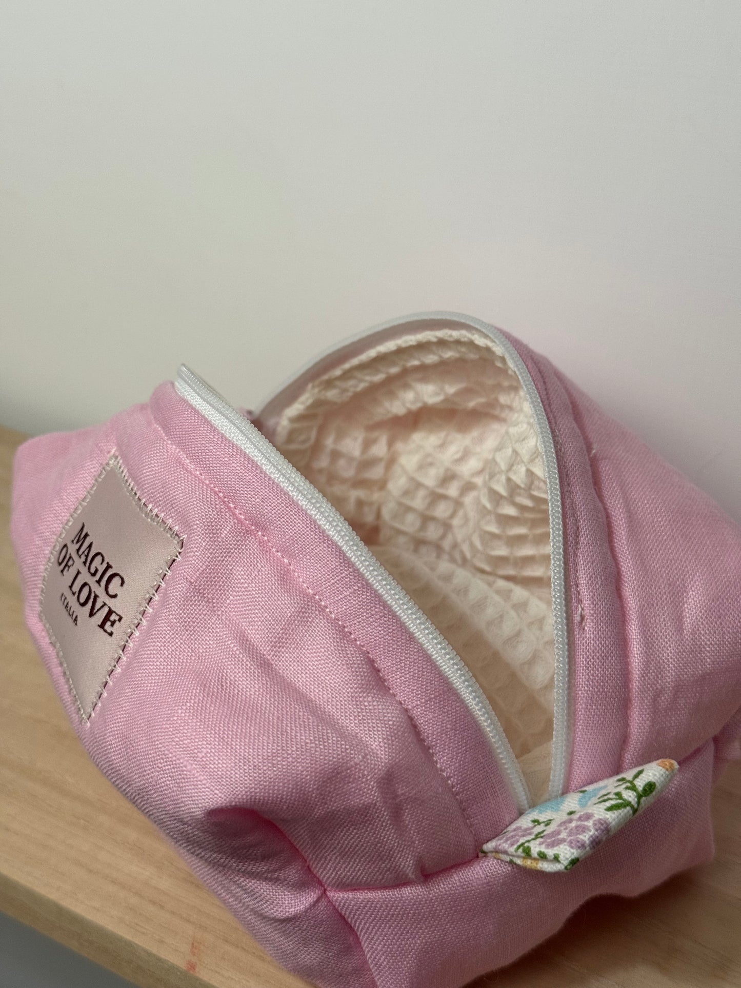 Beauty Case Small - 100% Lino pink