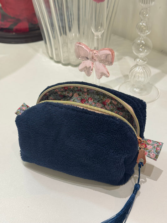 Beauty Case - Small - bambù blu e fiori