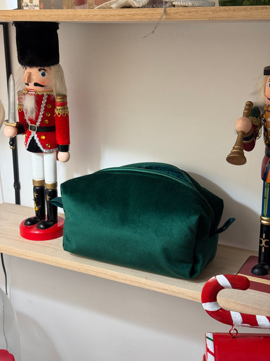 Beauty Case velluto verde