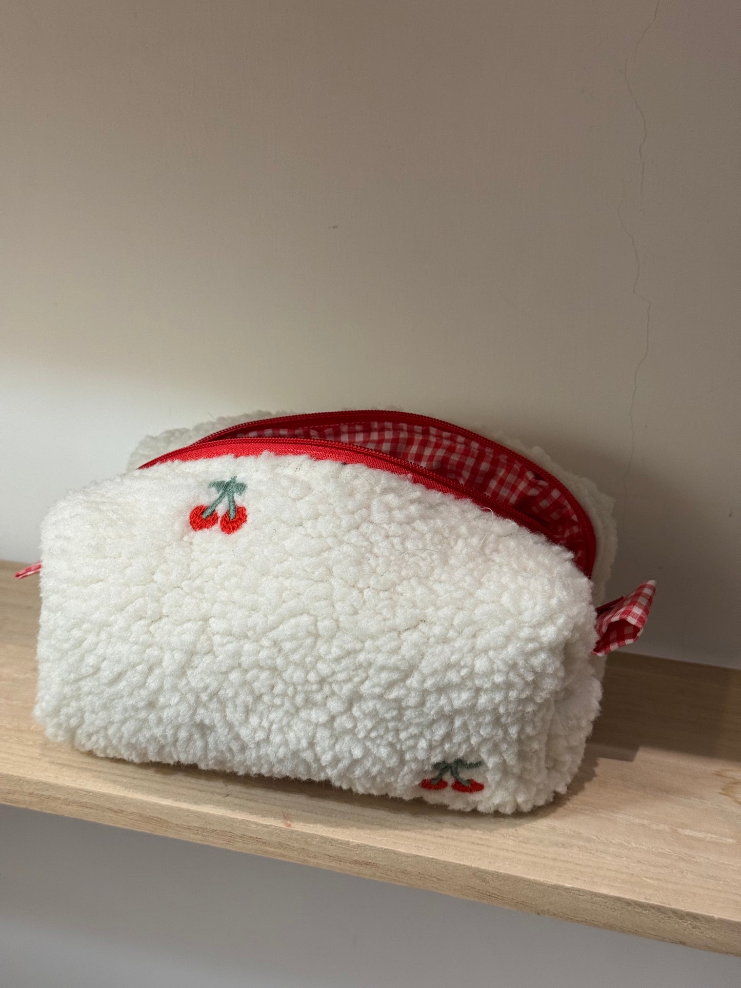 Beauty Case Teddy & Ciliegie  EDIZIONE LIMITATA + Vichy rosso - Small