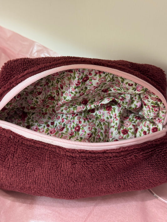 Beauty Case - Small - Bambù Bordeaux e fiori